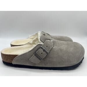 Birkenstock Boston Shearling Stone Coin Suede Leather Men's Size 9 New
